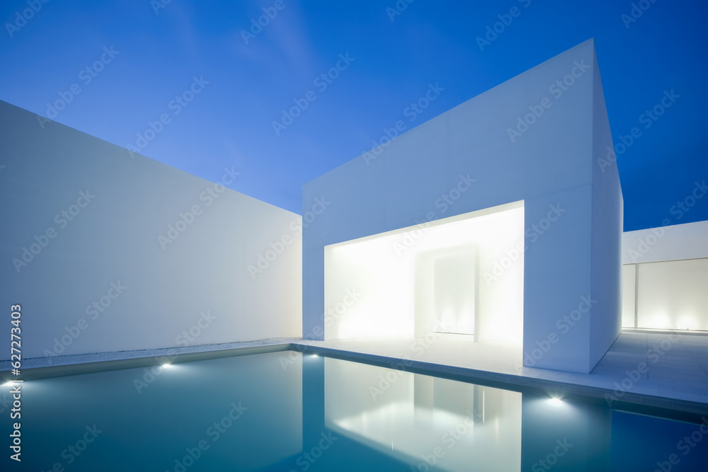 Interior of an ultra modern house - Generative AI Interior of an ultra modern house - Generative AI