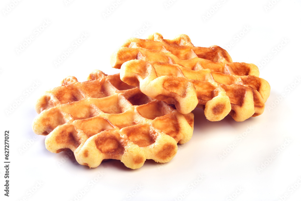 Belgian waffles isolated on a white background Belgian waffles isolated on a white background