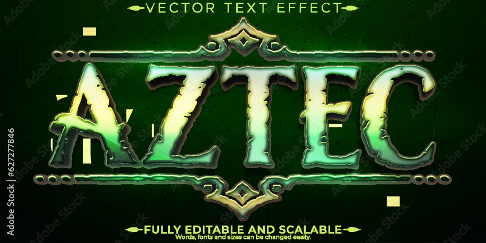 Fotografie Aztec ruin text effect, editable maya and peru text style