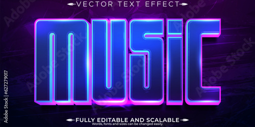 Music text effect, editable disco and party text style
