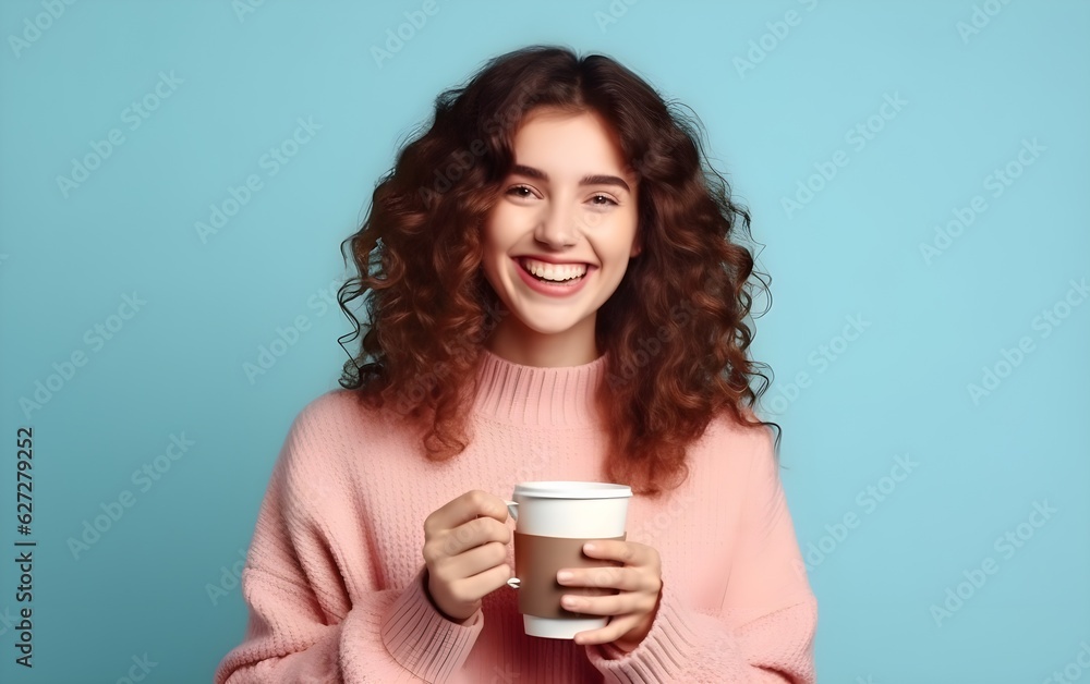 a woman holding a cup of coffee a woman holding a cup of coffee