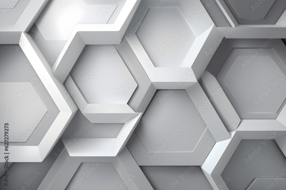 a white hexagons on a white surface a white hexagons on a white surface
