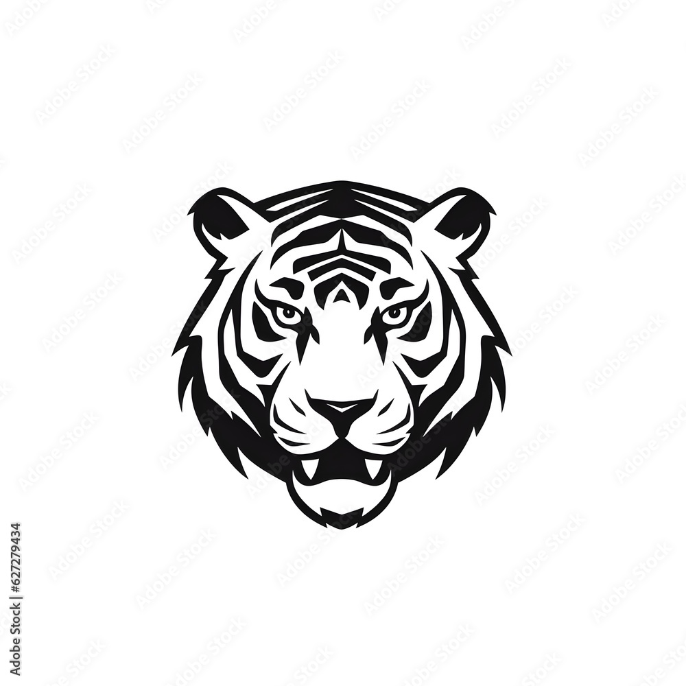 a black and white tiger head a black and white tiger head