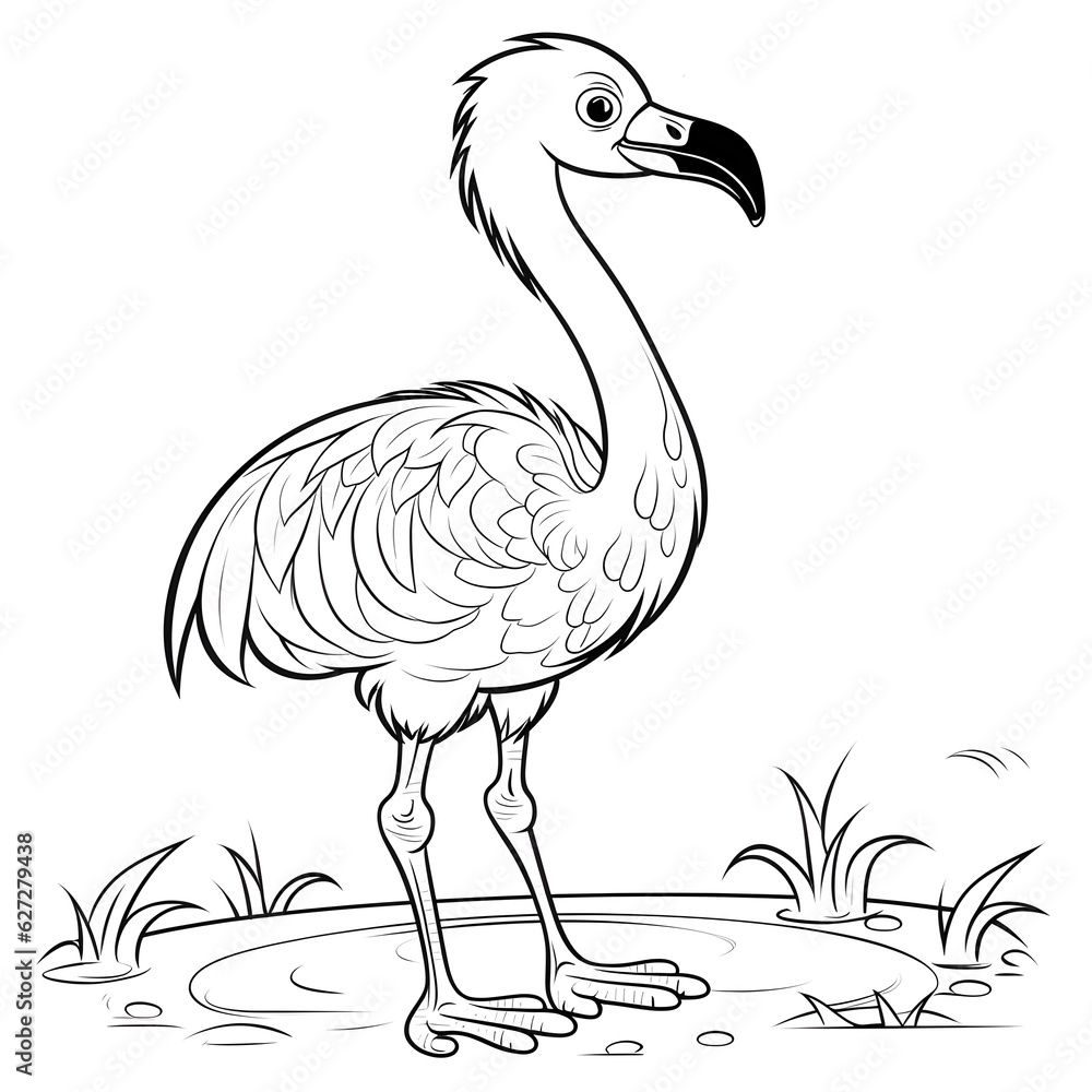 Fototapeta premium a cartoon of a flamingo