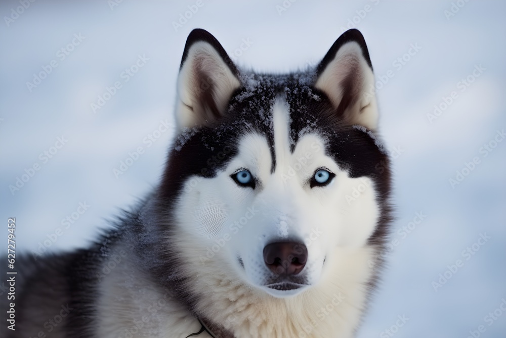 a dog with blue eyes