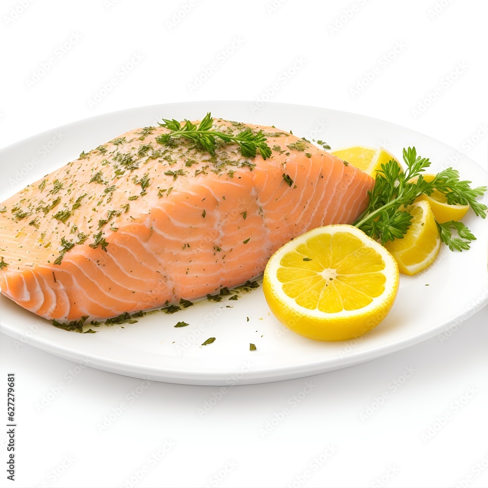 salmon steak with vegetables salmon steak with vegetables
