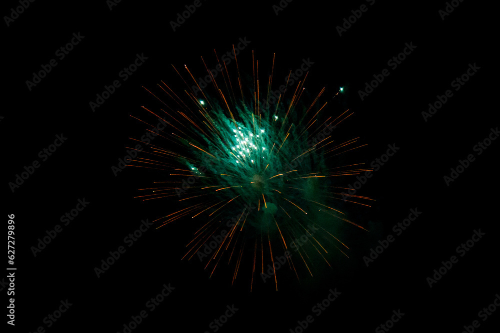 Fireworks image on a black background Fireworks image on a black background