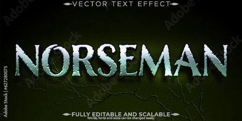 Norseman text effect, editable vikings and nordic text style