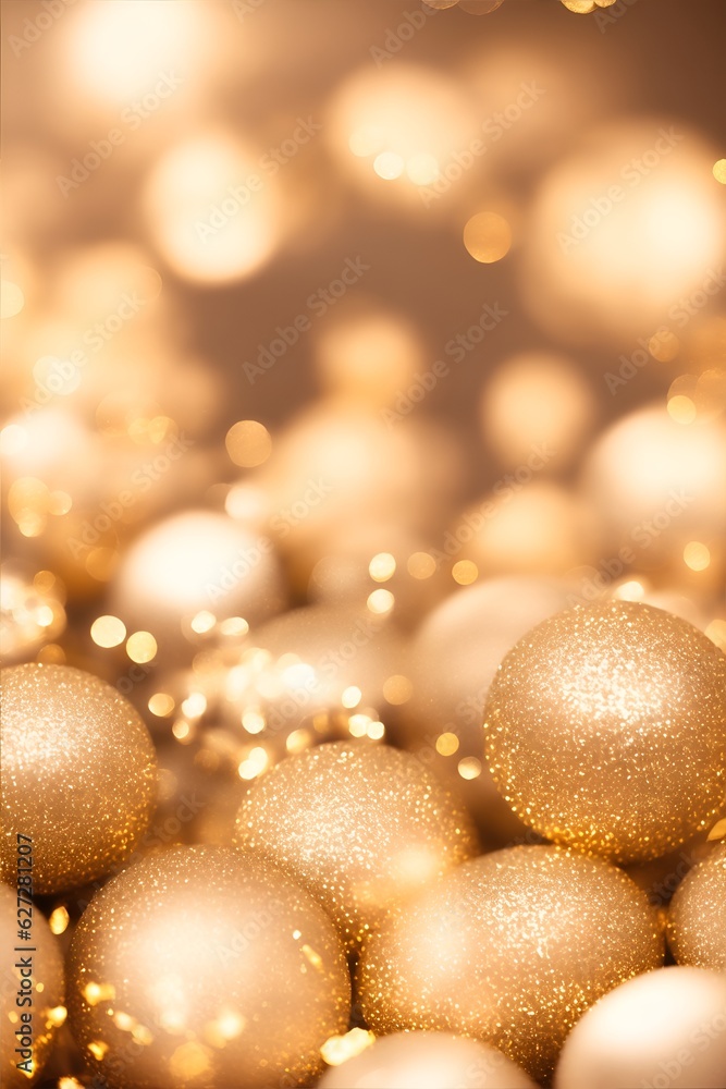 golden christmas balls on red background golden christmas balls on red background