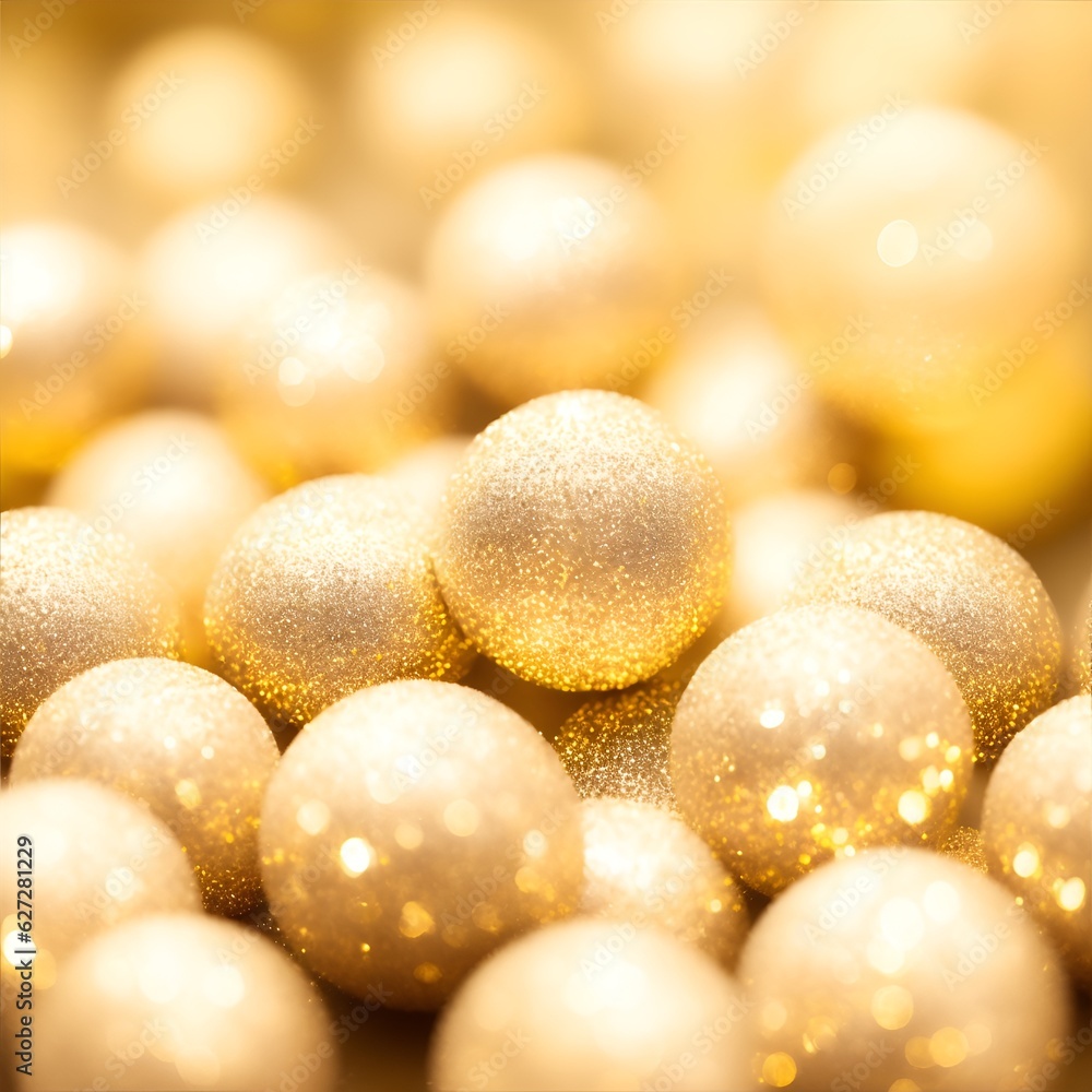 golden christmas balls on red background golden christmas balls on red background