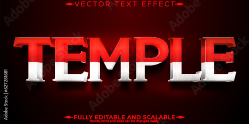 Indonesia temple text effect, editable travel and ancient text style
