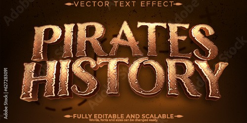 Pirates text effect, editable ship and adventure text style.