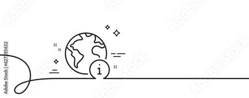 Web information line icon. Continuous one line with curl. Internet info sign. Global inform symbol. Internet single outline ribbon. Loop curve pattern. Vector