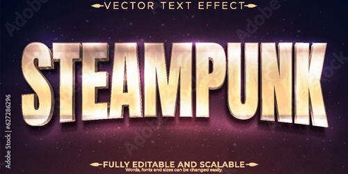 Editable text effect, steampunk vintage text style