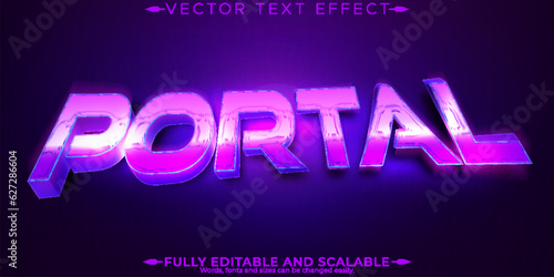 Portal text effect, editable teleport and future text style