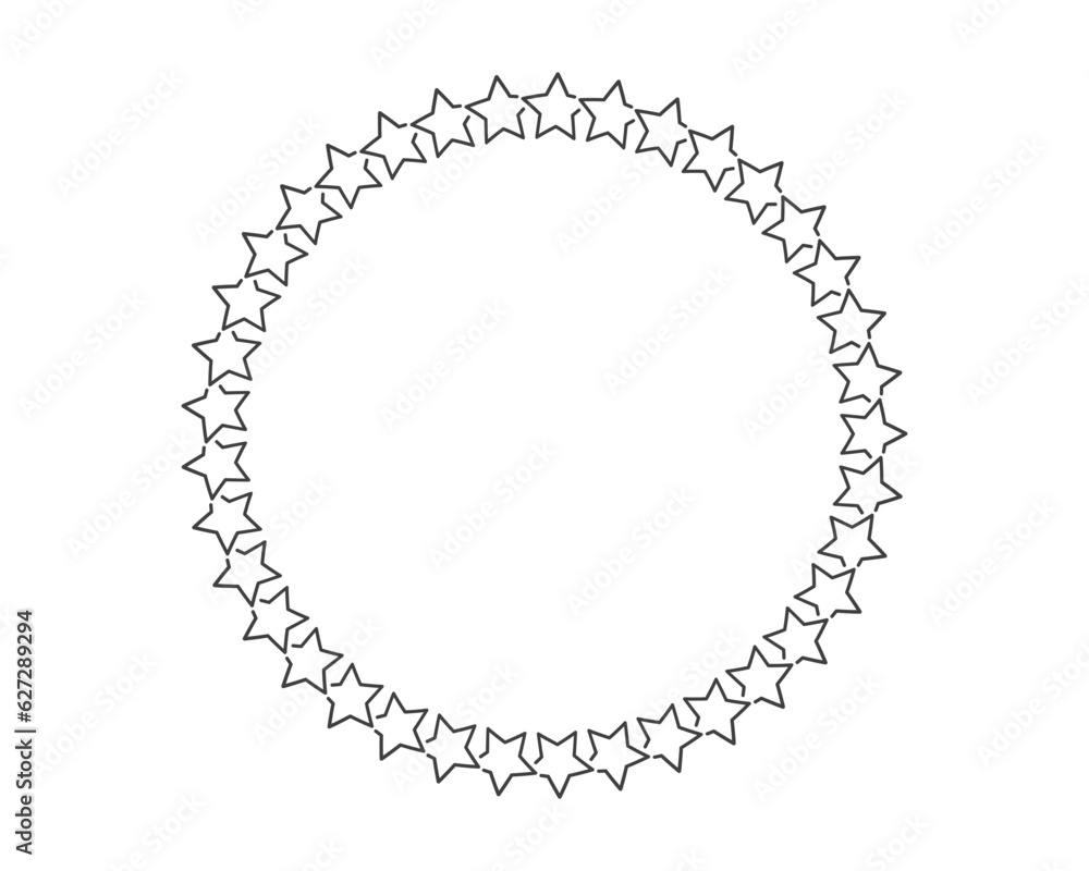 Start decoration frame in vector. Stars abstract round border. Start decoration frame in vector. Stars abstract round border.