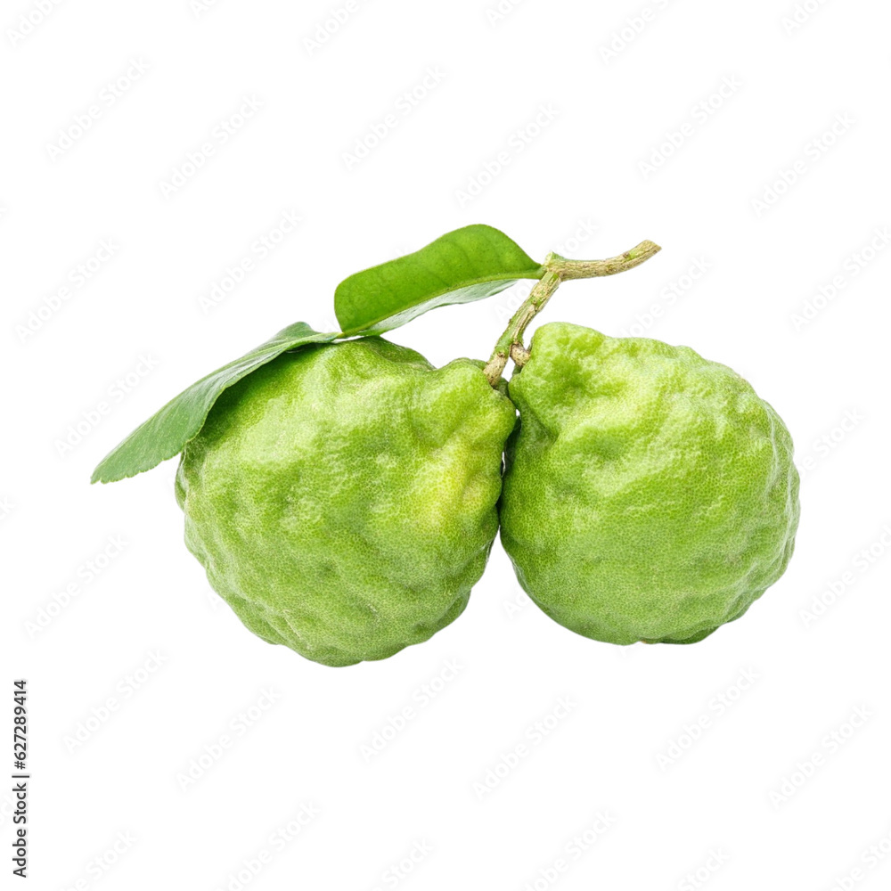 Naklejka premium Bergamot fruit isolated in transparent background 