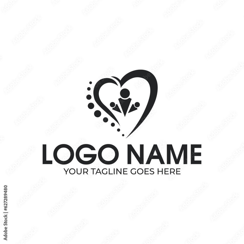 health and heart logo design