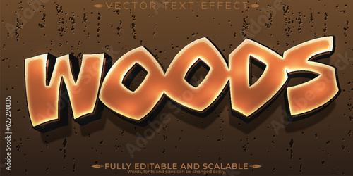 Wood text effect; editable timberman and woodcutter text style