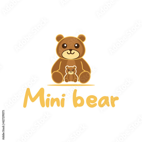 Teddy bear illustration logo design
