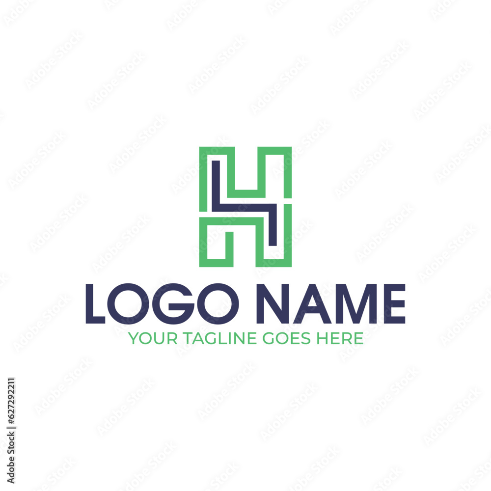 Minimal H logo design Minimal H logo design