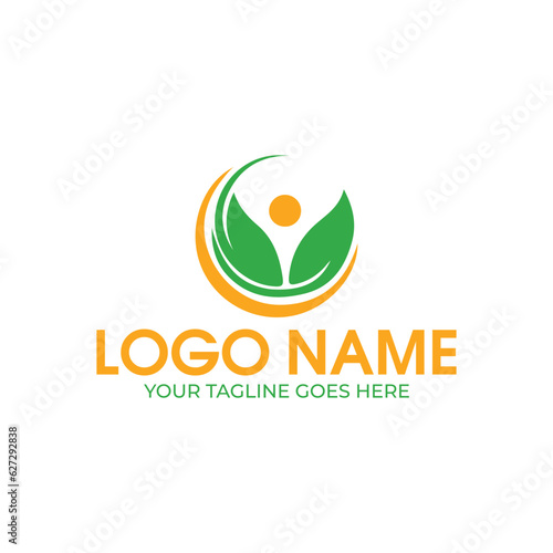 eco leaf abstract logo design