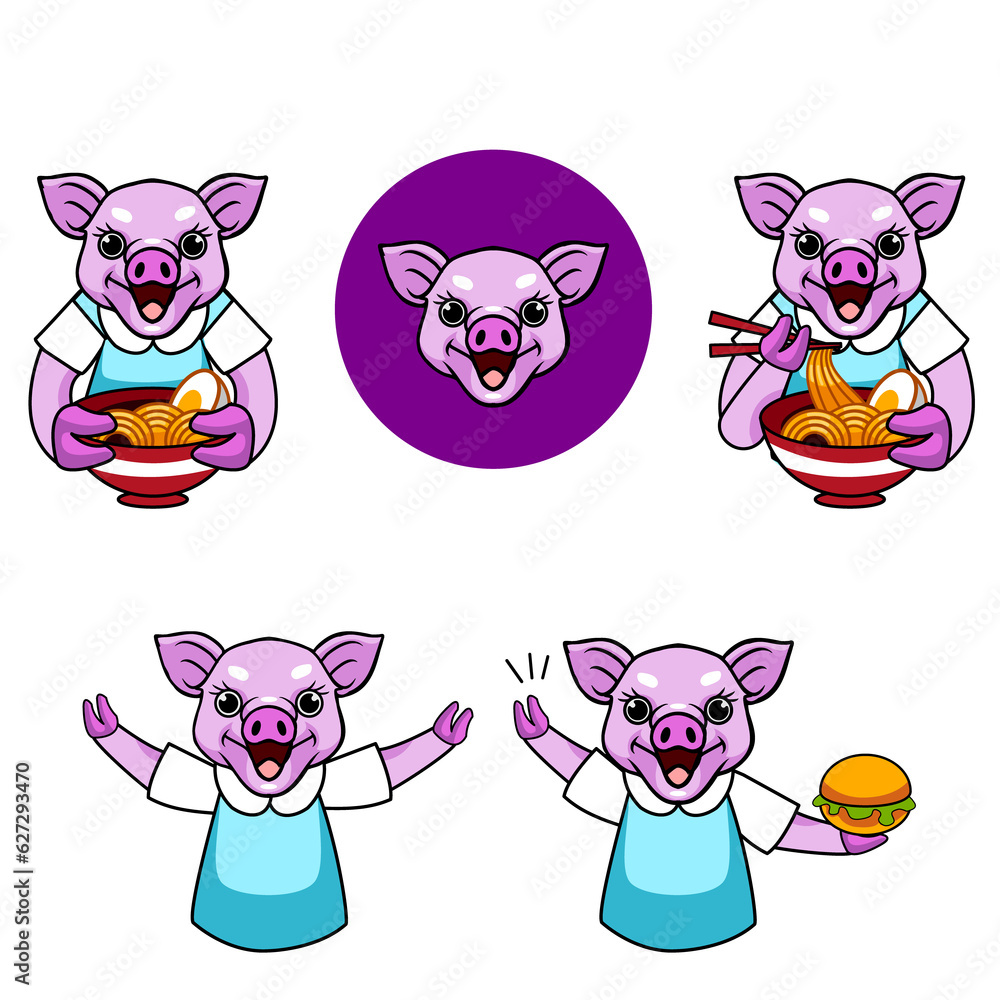 cute pig logo vector illustration cute pig logo vector illustration