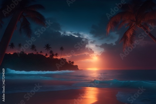 tropical island with palm trees © Onvto