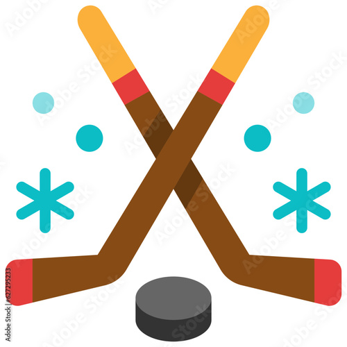 Photography ice hockey flat icon