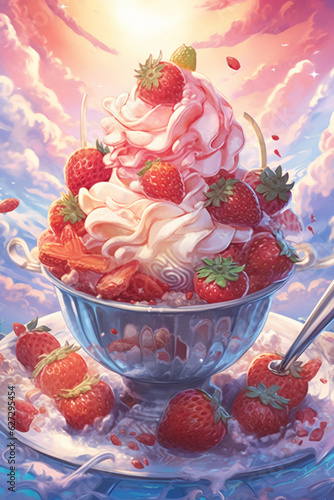 cream with strawberries