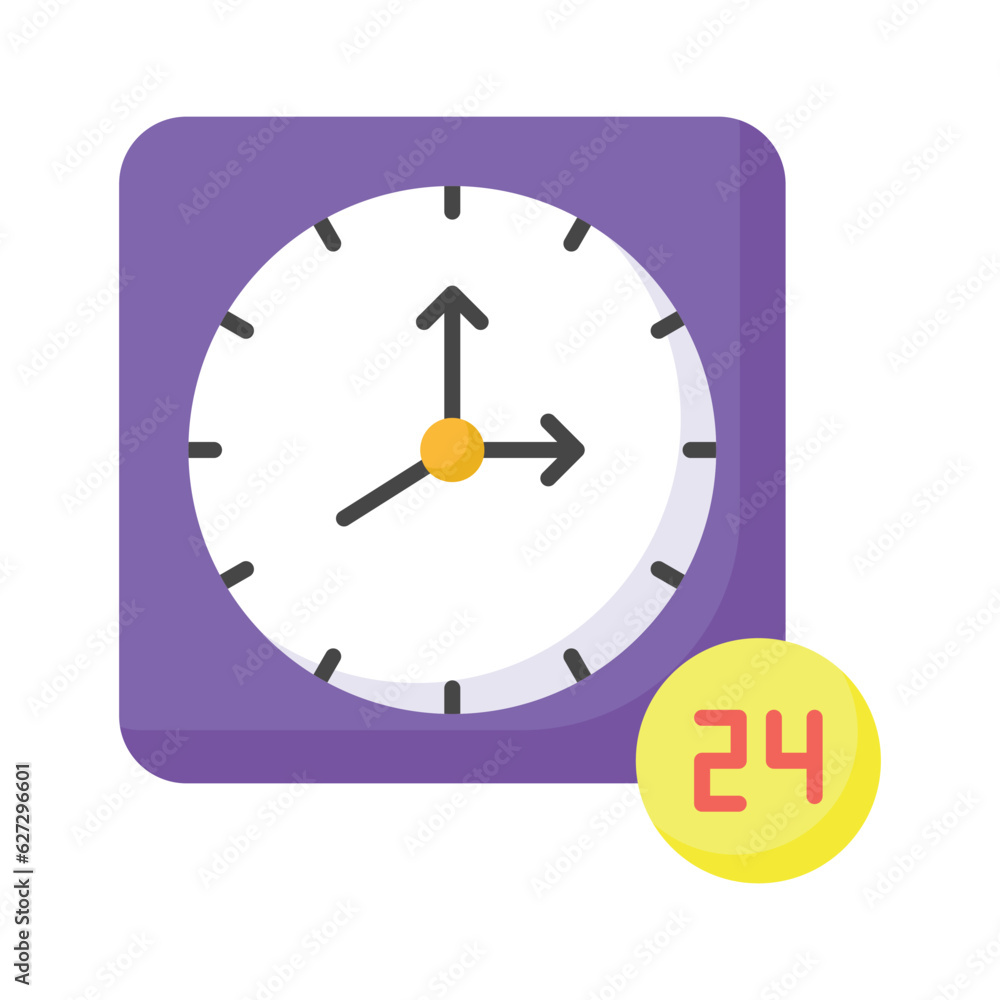 An icon of 24 hour service and support in editable style, premium vector An icon of 24 hour service and support in editable style, premium vector