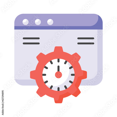 Speedometer with webpage denoting speed test vector design in trendy style