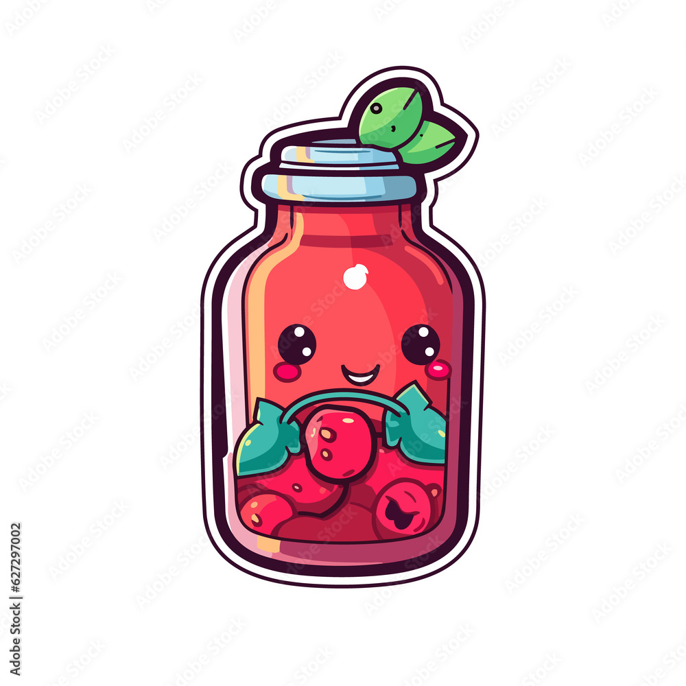053. cranberry juice sticker cool colors kawaii clip art illustration. Transparent background. Generative Ai 053. cranberry juice sticker cool colors kawaii clip art illustration. Transparent background. Generative Ai