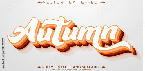Autumn text effect, editable season and leaf text style