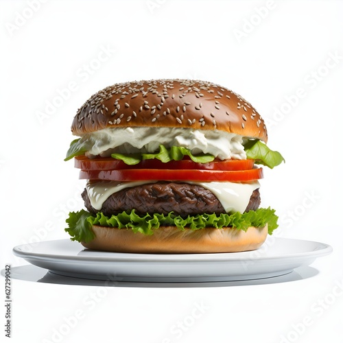 hamburger on a white background © Onvto