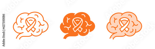Multiple sclerosis icons. Vector illustration isolated on white.