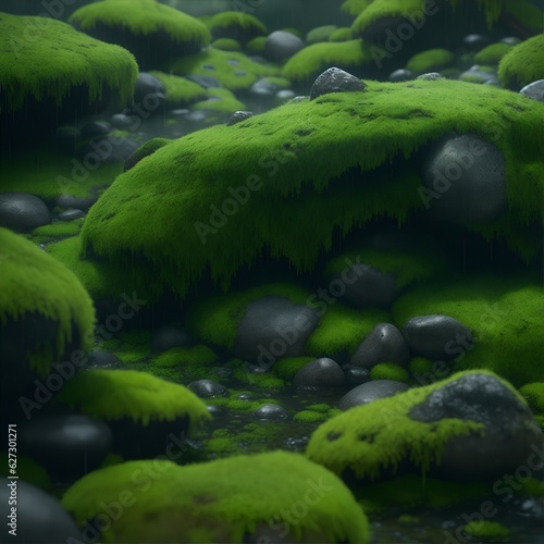 green moss covered with moss
