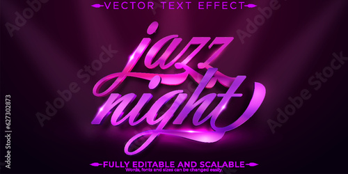 Music text effect, editable party and jazz text style