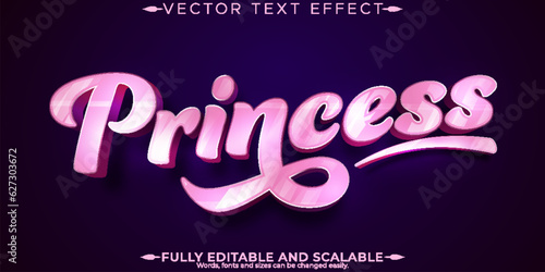 Princess text effect, editable queen and pink  text style