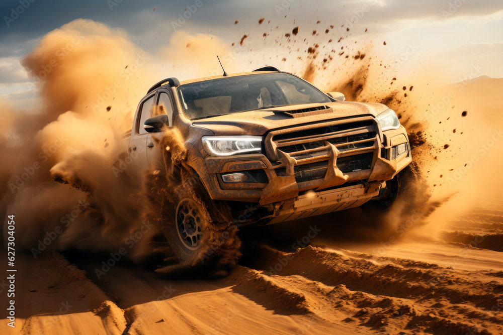 Dune bashing with a 4x4 off-road vehicle Dune bashing with a 4x4 off-road vehicle