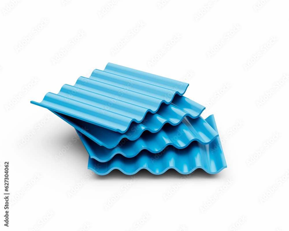 3d Sea Blue Metallic Stacks Of Corrugated Galvanised Iron For Roof Sheets 3d Illustration 3d Sea Blue Metallic Stacks Of Corrugated Galvanised Iron For Roof Sheets 3d Illustration