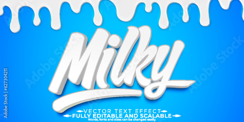 Milky text effect, editable white and clean text style