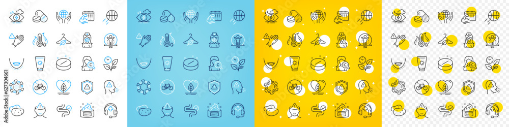 Vector icons set of Medical drugs, Organic tested and Local grown line icons pack for web with Medical support, Basketball, Bicycle prohibited outline icon. Potato, Slow fashion. Vector Vector icons set of Medical drugs, Organic tested and Local grown line icons pack for web with Medical support, Basketball, Bicycle prohibited outline icon. Potato, Slow fashion. Vector