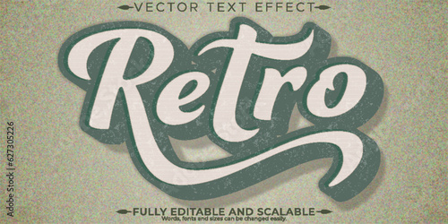Editable text effect, vintage retro text style