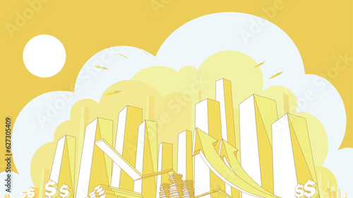 City appearance_A009_economy and finance shows the economic operation of city vector illustration graphic EPS10