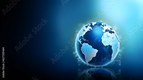  Globe design on blue background. modern digital art illustration  background  Generative AI