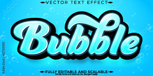 Bubble ocean text effect, editable sea water text style