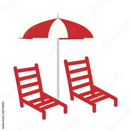 chair and beach umbrella for holiday