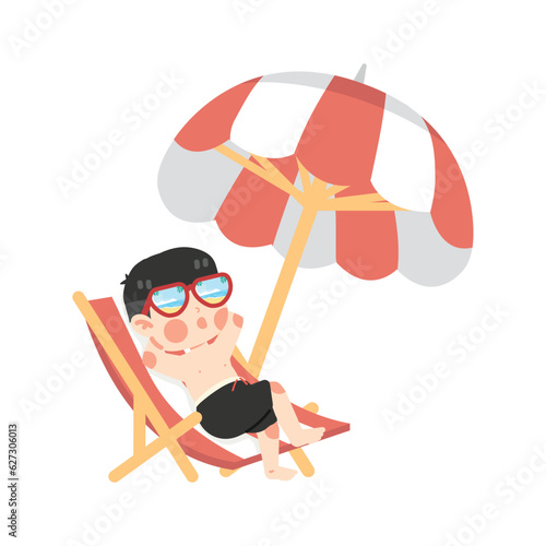 Kid Relax Sit on a beach chair