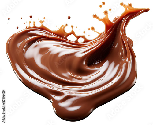 melted chocolate on a trans...